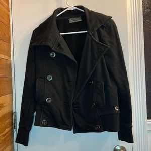 Black button bomber jacket Small/Petite with Pockets!
